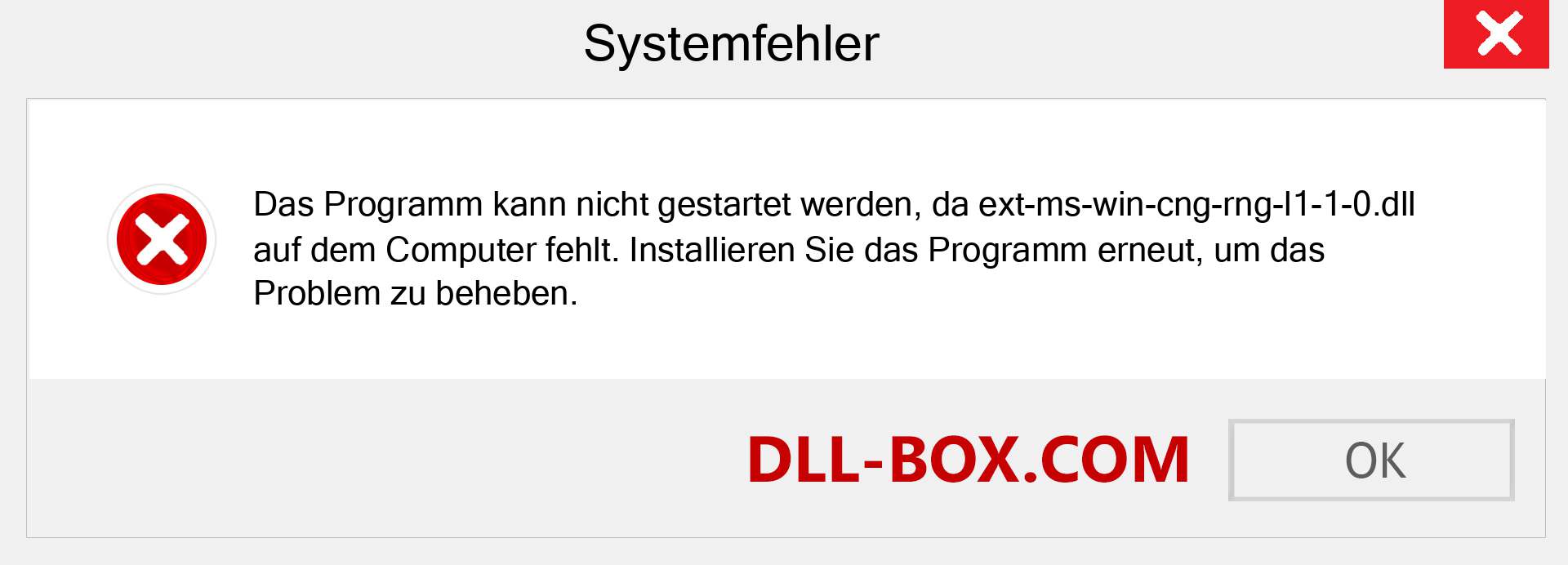 ext-ms-win-cng-rng-l1-1-0.dll-Datei fehlt?. Download für Windows 7, 8, 10 - Fix ext-ms-win-cng-rng-l1-1-0 dll Missing Error unter Windows, Fotos, Bildern