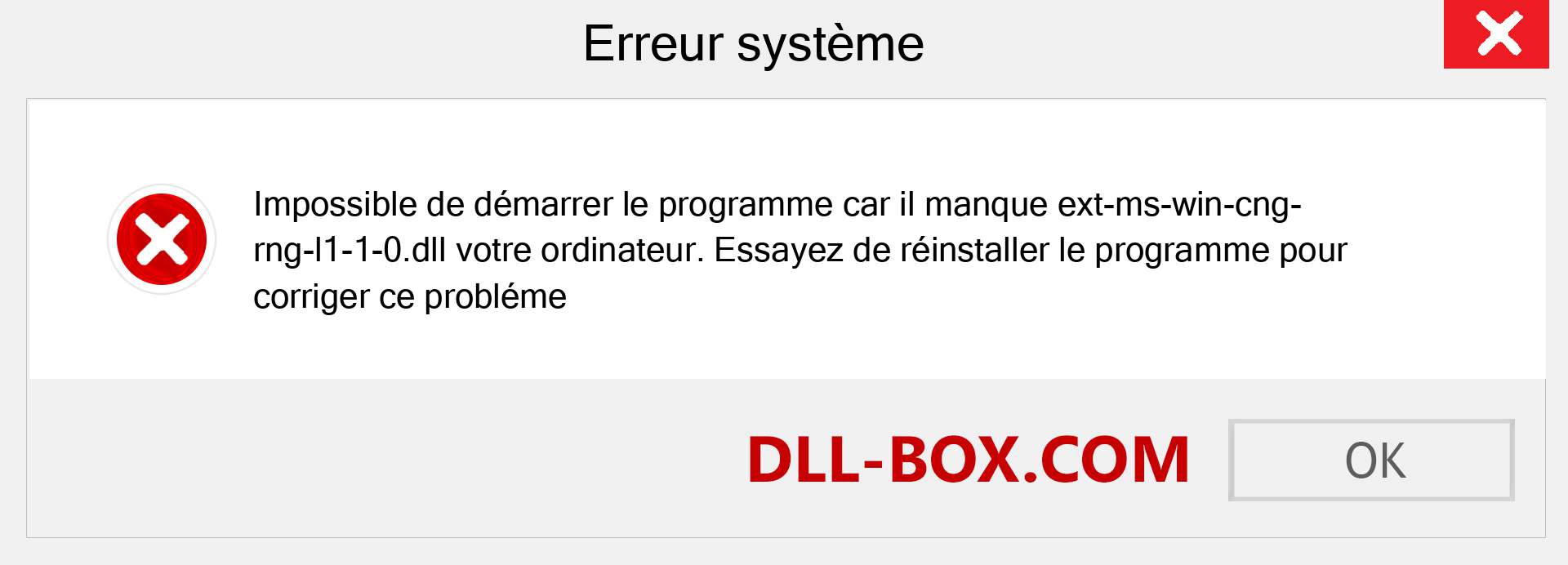 Le fichier ext-ms-win-cng-rng-l1-1-0.dll est manquant ?. Télécharger pour Windows 7, 8, 10 - Correction de l'erreur manquante ext-ms-win-cng-rng-l1-1-0 dll sur Windows, photos, images